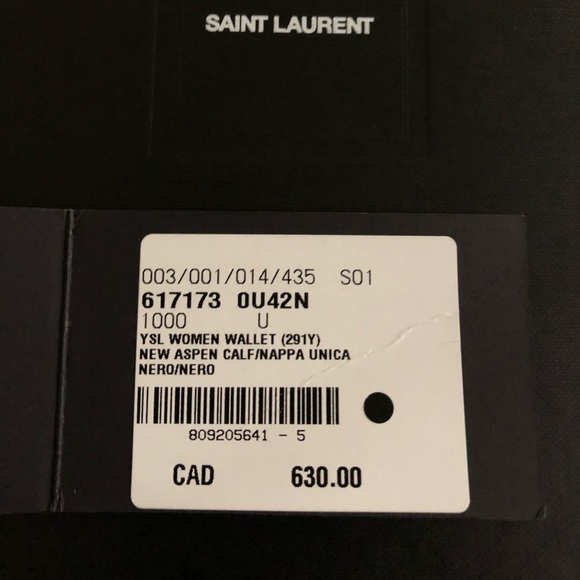 NWT Saint Laurent YSL Monogram Wallet in Black - Picture 5 of 5